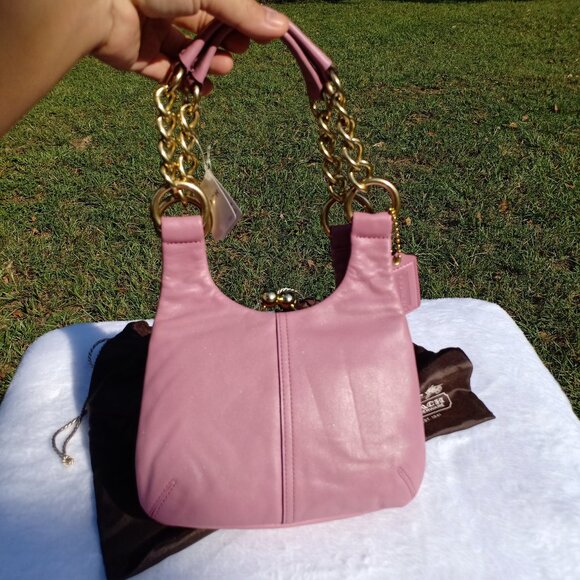 Rare Coach Kiss lock Mini Hobo bag - Pink - Picture 3 of 16